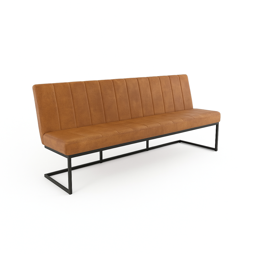 Bancheta piele FLEET OHIO culoare MARO DESCHIS